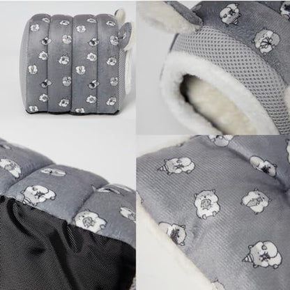 Hedgehog Bed Cave Hideout Hedgehog House Hedgehog Accessories, Hamster Small Animals Cage Supplies Warm House (Grey)