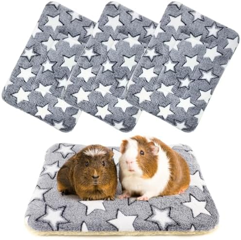 4-Pack Guinea Pig Bed, Fleece Washable Bunny Mat, 14"x10"