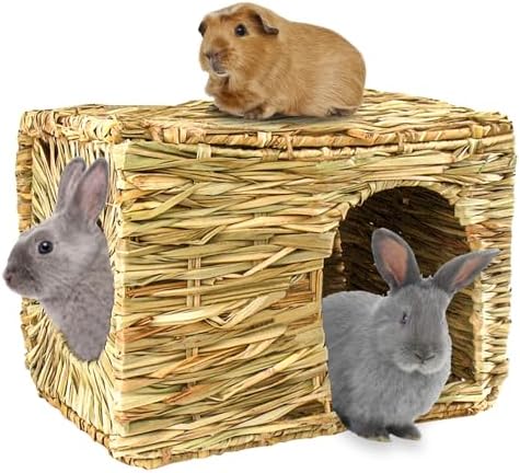 HERCOCCI Extra Large Grass House for Rabbit, Foldable & Comfortable House