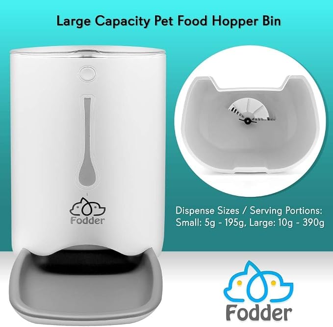 SereneLife 7L Smart Automatic Pet Feeder - Electronic Digital Dry Food Storage Meal Dispenser w/Built-in Microphone, Voice Recorder, Optional Battery, Timer Programmable to Feed Cat and Dog SLAPF30