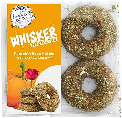 Whisker Nibblers Pumpkin Rose Petal Treats for Rabbits, Guinea Pigs and Small Animals