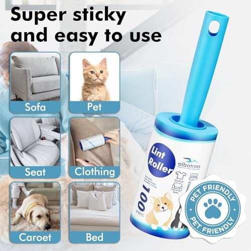 Lint Rollers for Pet Hair Extra Sticky, 1200 Sheets Mega Value Set Lint Rollers for Pet Hair Removal, Dog and Cat Lint Remover for Clothes, Furniture, Carpet