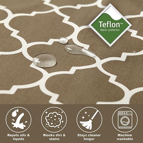 Midwest Homes for Pets Large Dog Crate Cover with Teflon Fabric Protector, Poly-Cotton Privacy Kennel Cover Fits Most 42-inch Crates, Brown Designer Print, Washable, Reduces Barking, CVR42T-BR
