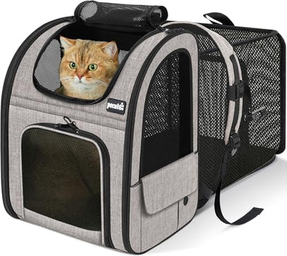pecute Cat Backpack Expandable, Cat Backpack for Cat with Breathable Window