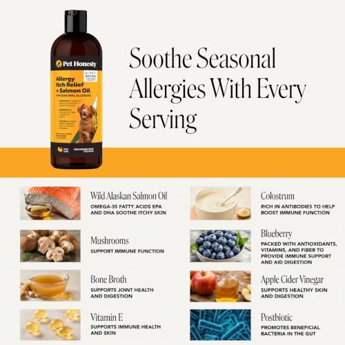 Pet Honesty Anti-Itch Salmon Oil, Itchy Skin Relief, 16 oz