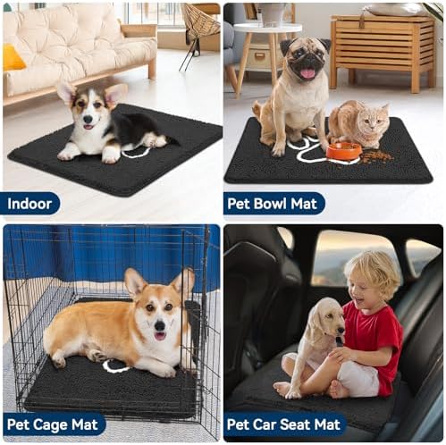 Bcoimo Super Absorbent Dog Door Mat, 30"*20" Anti Slip Mat for Muddy Paws