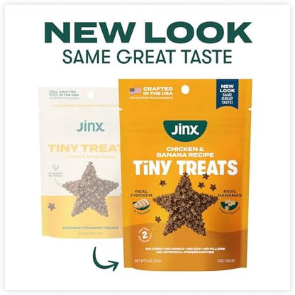 Jinx Chicken & Banana Training Treats for Dogs and Puppies, Low-Calorie, All Natural, Slow-Smoked Real Chicken, No Fillers 4oz, 6 Pack