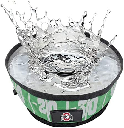 Pets First NCAA Ohio State Buckeyes Collapsible Dog Travel Bowl Set, 2 Pack Food & Water Bowls for Dogs, Best Portable & Lightweight Leak-Proof Dog Bowls for Travel