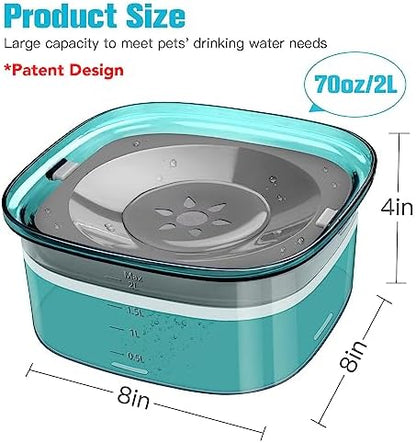 UPSKY 70oz Dog Water Bowl, No Spill Slow Drinking Feeder for Messy Drinker