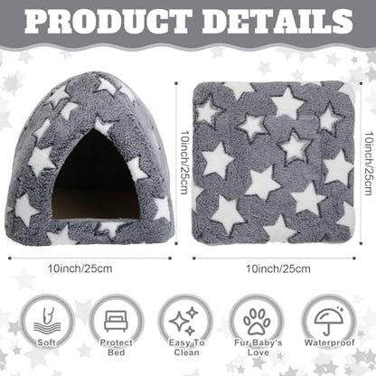 10" x 10" Guinea Pig Hideout Bed Self Warming Pet Mat with Star