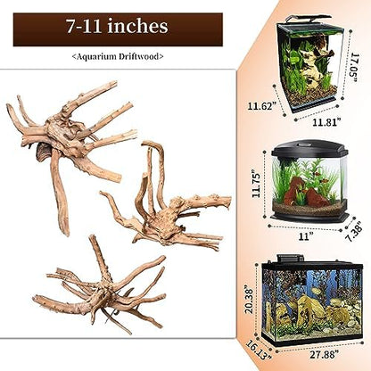 majoywoo Natural Driftwood for Aquarium Decor Fish Tank Decor Reptile Decor