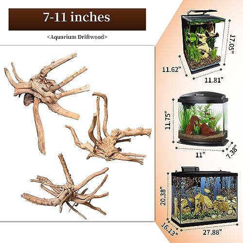 majoywoo Natural Driftwood for Aquarium Decor Fish Tank Decor Reptile Decor