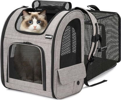 pecute Cat Backpack Expandable, Dog Carrier Backpack Breathable, Large