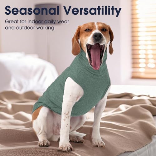 IECOii Dog Fleece Vest Sweater - Stretch Warm Pullover with Turtleneck