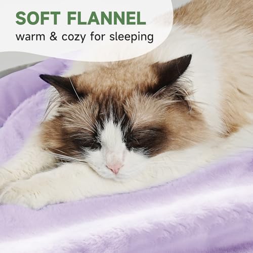 Cat Bed for Indoor Kitten Bed Washable, Anti Anxiety Round Donut Pet Beds for Small Dogs Cats, Super Soft Plush Fur Pet Bed (Purple，18 Inches)