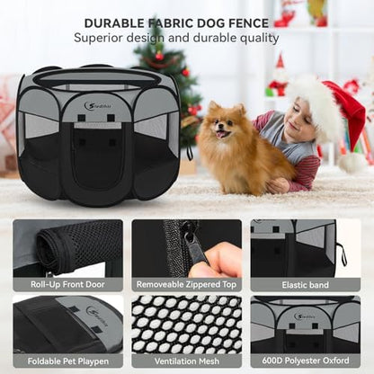 Siedihit Dog Cat Playpen, Puppy Pet Playpen Indoor for Dog Crate Tent