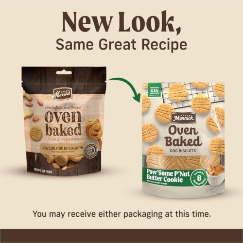 Merrick Oven Baked Paw'Some P'Nut Butter Coookie Dog Treats 11 oz Bag