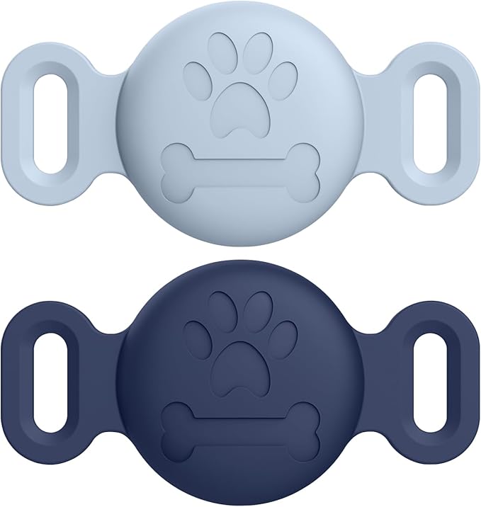 Vancle at Case for Dog Collar, Waterproof Apple Air Tag Protective Holder GPS Tracking Finder for Pet, Silicone Case for Dog Collar Cat Loop Holder Pet Accessories