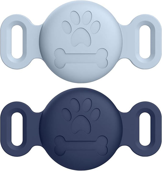Vancle at Case for Dog Collar, Waterproof Apple Air Tag Protective Holder GPS Tracking Finder for Pet, Silicone Case for Dog Collar Cat Loop Holder Pet Accessories