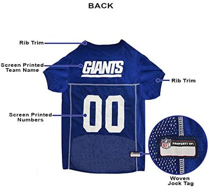 Pets First NFL New York Giants Dog Jersey, Size Large, Football Shirt Costume for Pet, Dog Sports T-Shirt, NFL Team Clothing for Cats, Licensed Pet Apparel Available in 7 Sizes and 32 Teams