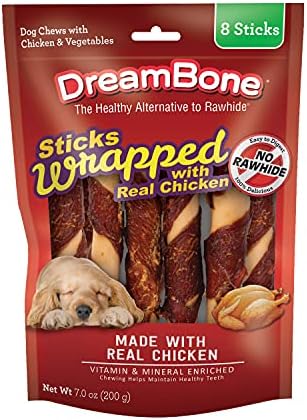 DreamBone Stick Wrapped With Chicken Rawhide-Free Dog Treat, 8 Ct (24 Pack)