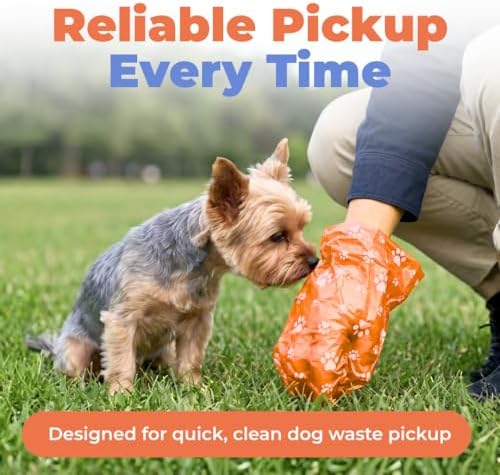 Best Pet Supplies Poop Bags for Dogs - Orange, 150 Count