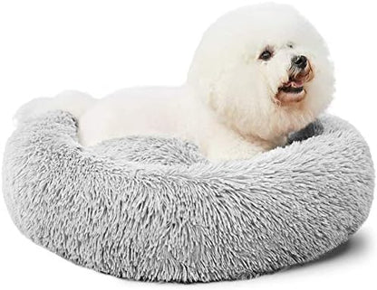 Hachikitty Calming Donut Cuddler Dog Beds, Medium Dogs, Fluffy, 24''