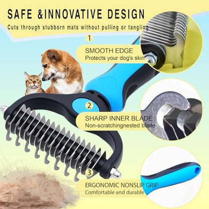 Dog Grooming Rake, Dog Brush for Shedding for Dogs and Cats