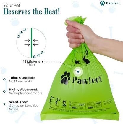 100% Home Compostable Dog Poop Bags - ASTM D6400 & EN 13432 Certified - 18 Rolls of Biodegradable Dog Poop Bags - 270 Bags