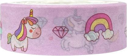 allydrew Washi Masking Tape, 15mm x 5M, Unicorns & Rainbows