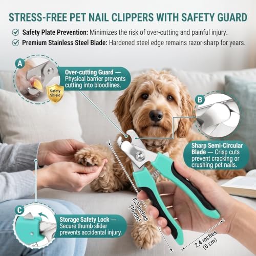 Self Cleaning Slicker Brush & Nail Clippers for Dog and Cats