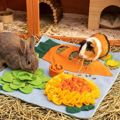 Rabbit Snuffle Mat, Bunny Foraging Feeding Toy for Small Pet