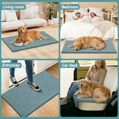 Bcoimo Super Absorbent Dog Door Mat, 48"*30" Anti Slip Mat for Muddy Paws
