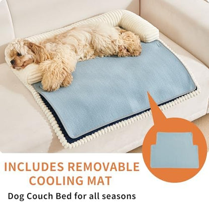 HAOMAIJIA Dog Couch Bed for Medium Dogs, Non Slip Pet Couch Covers for Sofa Thick Soft Washable Dog Couch Cover Protector All Seasons Universal Dogs and Cats Bed Mat (Navy Blue, Medium)