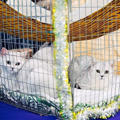 Jetec 2 Pack Cat Hammock for Cage, Zebra and Cat Paw Print, M