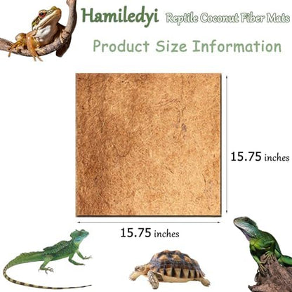 Hamiledyi Reptile Carpets 4Pcs Natural Coconut Fiber Tortoise Carpet Mats