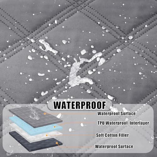 Smiry Waterproof Dog Bed Cover, Reversible Pet Blanket for Sofa Couch