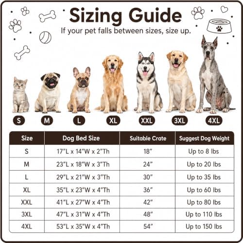 Dog Bed Large Size, Plush Washable Pet Bed Mat, Dog Crate Bed 35"x23"