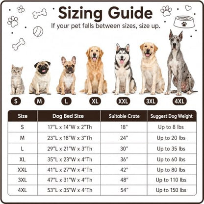 Dog Bed Large Size, Plush Washable Pet Bed Mat, Dog Crate Bed 35"x23"