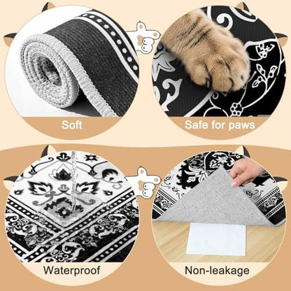 Bienbee Cat Litter Mat, 2 Pack 33" x 22" Machine Washable for Litter Boxes