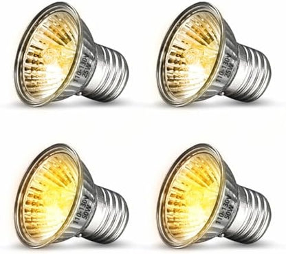 GOZILLA 4 Pack Reptile Heat Lamp, E27 UVA UVB Reptile Light Bulb, Heat Light Bulb for Tortoise, Bearded Dragon, Snakes.(2PCS 25W + 2PCS 50W)