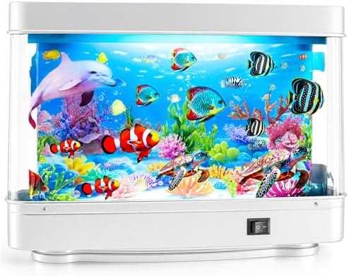 Frutiger Aero Fish Lamp Aquarium Lamp, Marine Dolphin Fake Fish Tank Decor