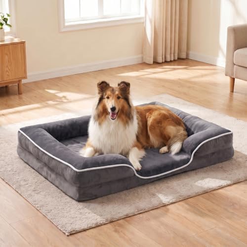 NEWBULIG 42x32 Inch Orthopedic Dog Bed for Indoor Use, Soft Surface