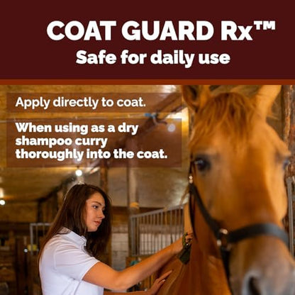 Coat Guard Rx™ Large 16 oz. Coat, Mane, and Tail Powder for Horses - Rain Rot, Sweet Itch, Treatment & Dry Shampoo for Horses.