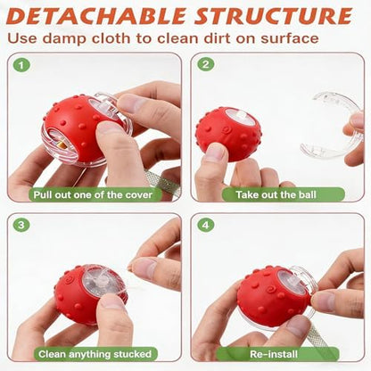 2PCS Interactive Cat Toys for Indoor Cats with 6 Tails, Automatic Cat Toy