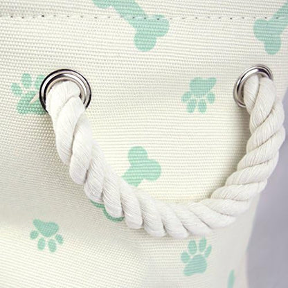 Bone Dry Pet Storage Collection Paw and Bone Print, Small Rectangle, 14x8x9", Mint