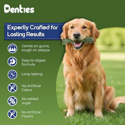 Dental Chews for Dogs – Vet Recommended Dental Dog Treats for Large Dogs(Up to 50 lbs), Cleans Teeth, Freshens Breath, Reduce Plaque & Tartar,Mint Chicken & Beef Recipe,16oz Pack,10 Count