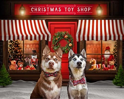 Lionheart glory Christmas Plaid Dog Collar Adjustable Soft Dog Collar with Bowtie, Pet Gift Dog Collars Bow for Small Medium Large Dogs