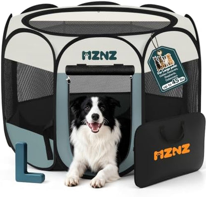 Dog Playpen, Portable Puppy Pet Crate Indoors for Small/Medium/Large Dogs Cats Rabbits, Foldable Dog Cage Enclosure for Outdoor, Pop Up Dogs Tent Kennel with Carrying Case, Grey