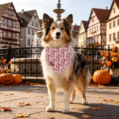 Halloween Dog Bandana, UP URARA PUP Puppy Bandana for Small,Medium Dog, Comfortable Cotton Triangle Bid Scarf Dog, Pet Kerchief for Girl Boy Dogs or Cats, Fancy Fall Classic Dog Bid Scarf